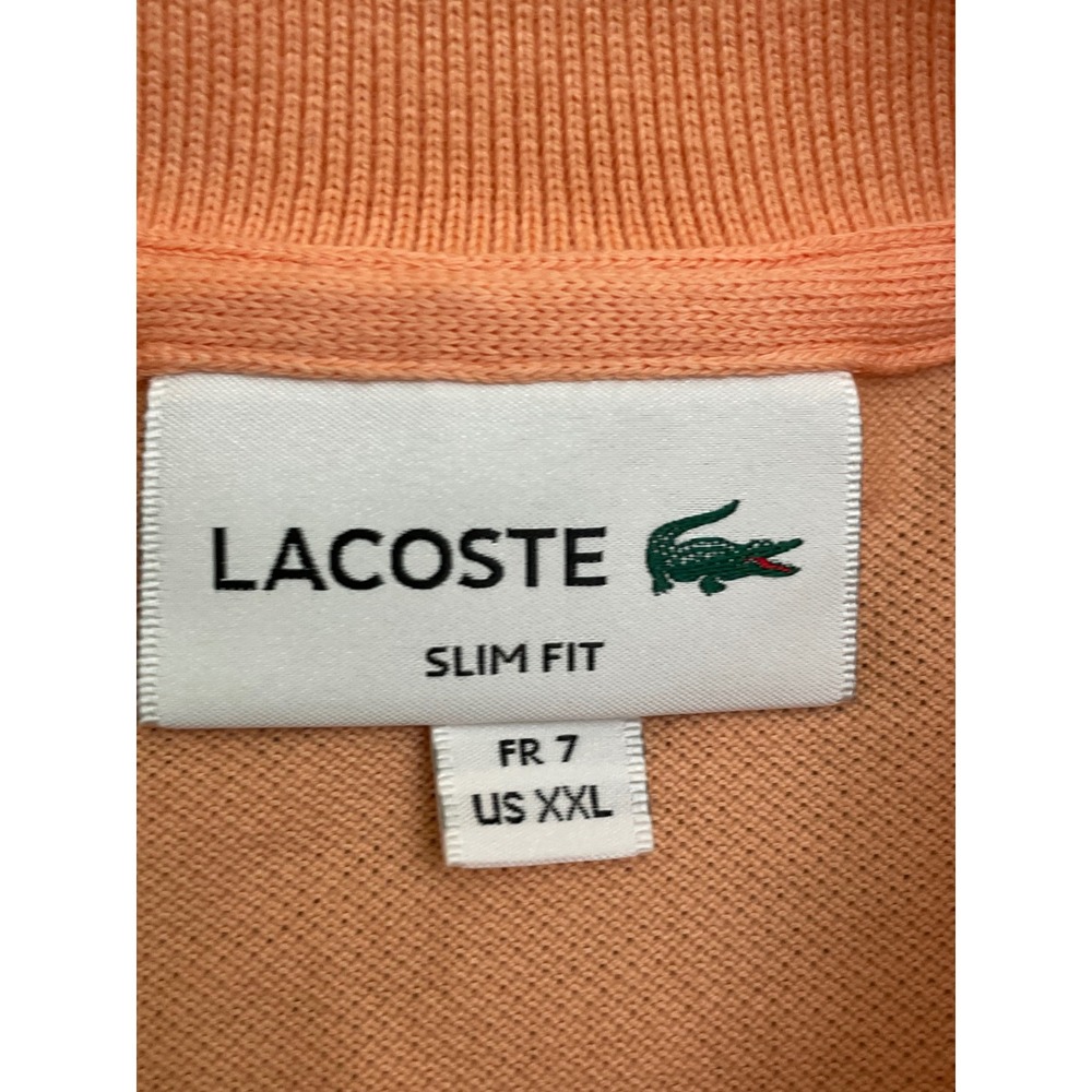 Lacoste Polo Shirt Mens XXL Peach Slim Fit Cotton Pique Golf Preppy PH4012 - Picture 6 of 8
